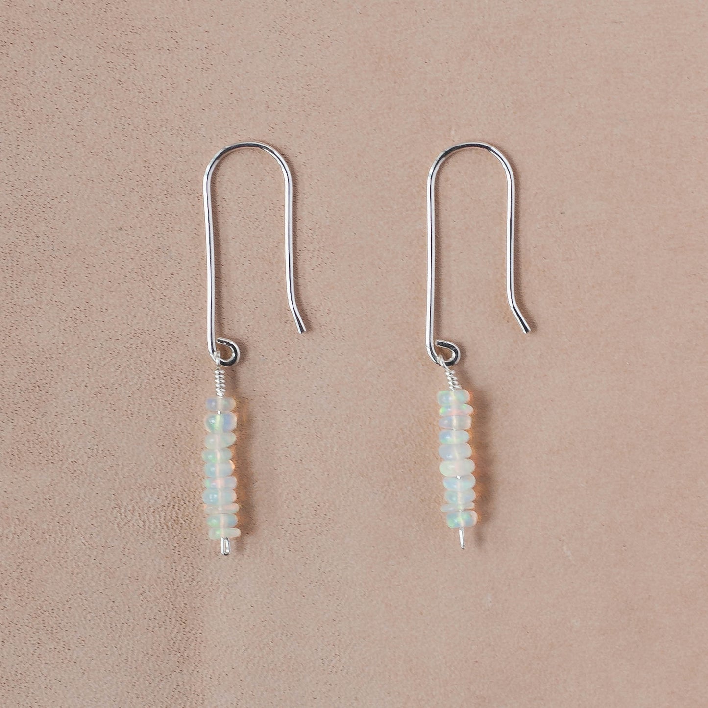 The Prismatic Shimmer Dangle Earrings – Fire Opal Beads