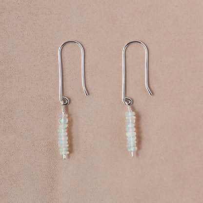 The Prismatic Shimmer Dangle Earrings – Fire Opal Beads