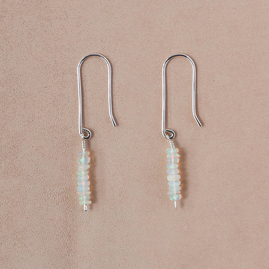 The Prismatic Shimmer Dangle Earrings – Fire Opal Beads