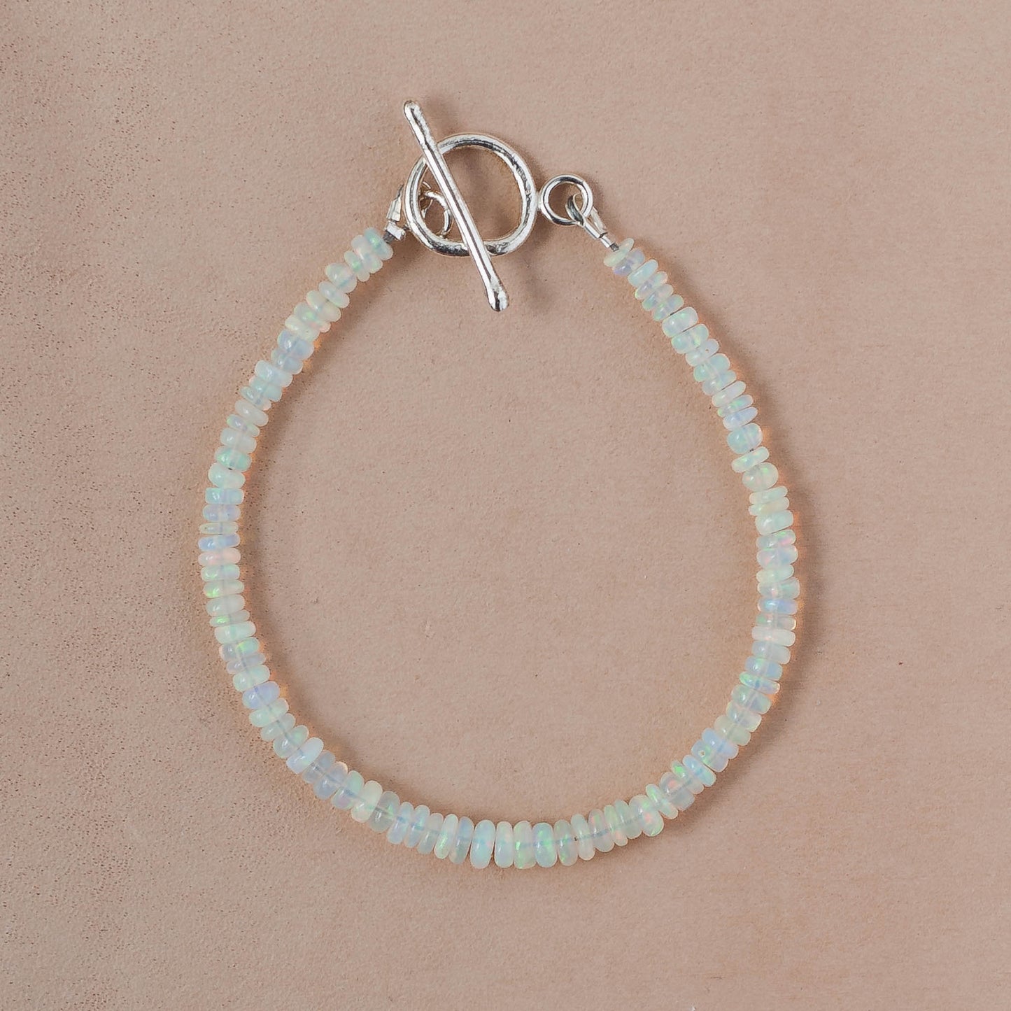 The Luminous Current Bracelet – Graduated Opal & Fused Argentium