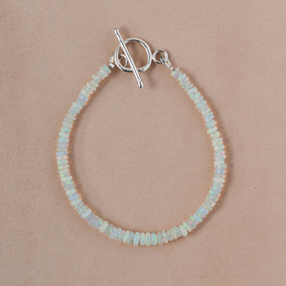 The Luminous Current Bracelet – Graduated Opal & Fused Argentium