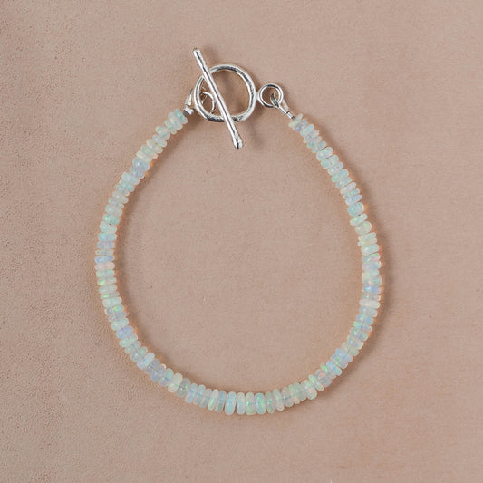 The Luminous Current Bracelet – Graduated Opal & Fused Argentium