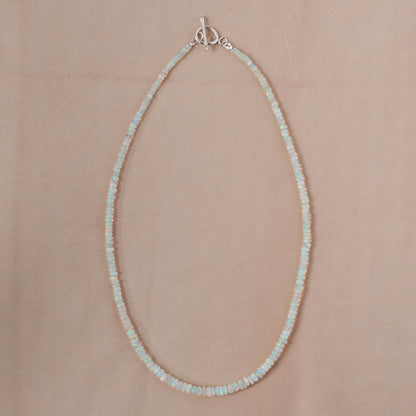 The Infinite Horizon Necklace – Graduated Fire Opal & Fused Argentium