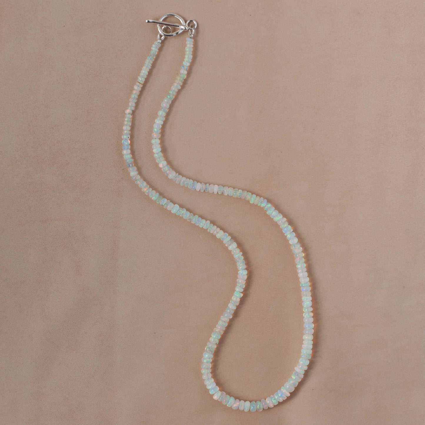 The Infinite Horizon Necklace – Graduated Fire Opal & Fused Argentium