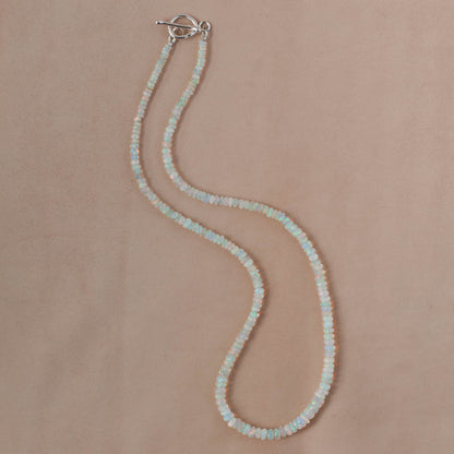 The Infinite Horizon Necklace – Graduated Fire Opal & Fused Argentium