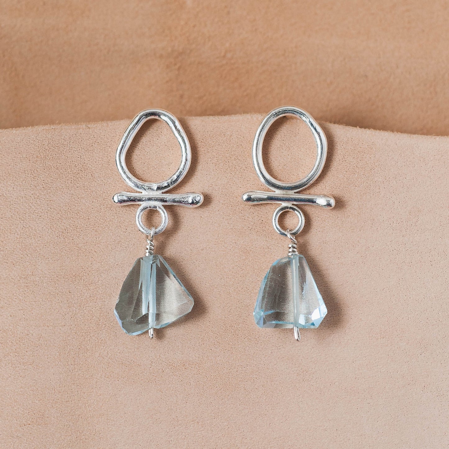 The Meridian Drop Earrings – Sky Blue Topaz & Fused Argentium