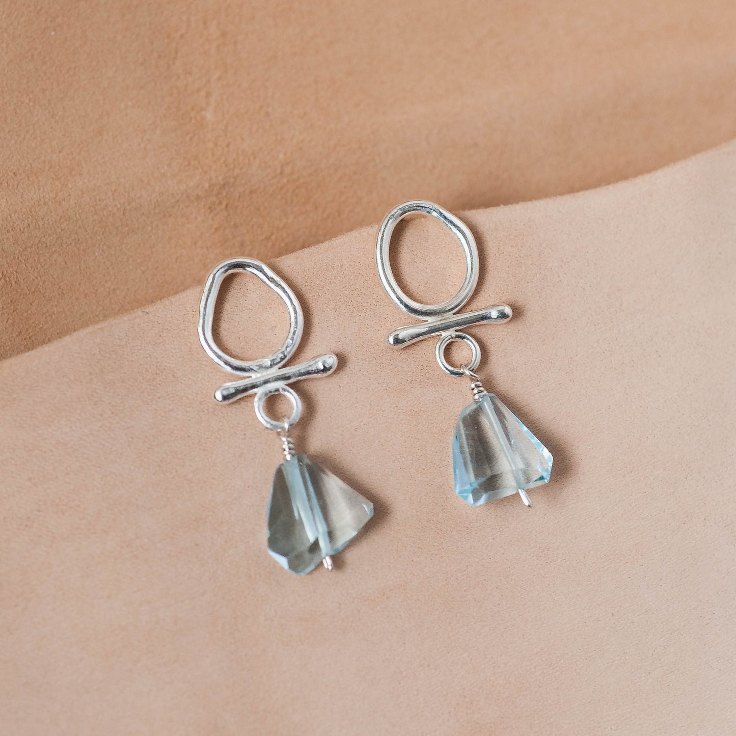 The Meridian Drop Earrings – Sky Blue Topaz & Fused Argentium