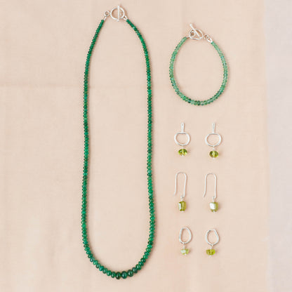 The Organic Bloom Dangle Earrings – Organic Grade Peridot Nuggets & Argentium
