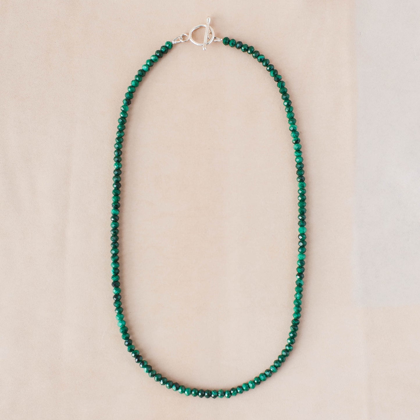 The Terra Pulse necklace – Faceted Malachite & Fused Argentium