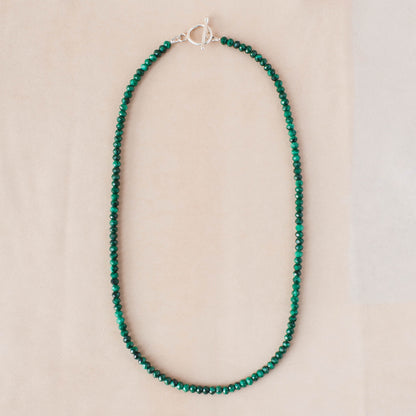 The Terra Pulse necklace – Faceted Malachite & Fused Argentium
