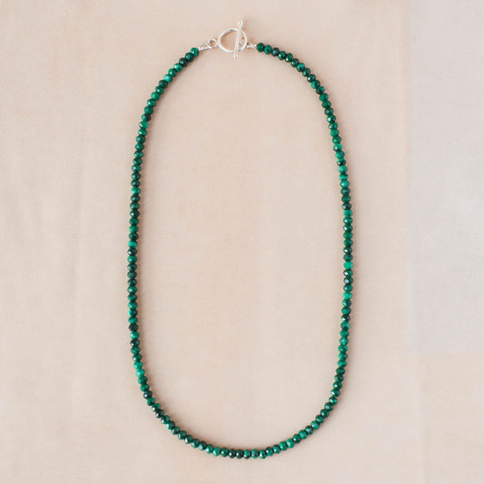The Terra Pulse necklace – Faceted Malachite & Fused Argentium