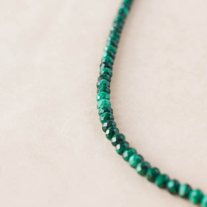 The Terra Pulse necklace – Faceted Malachite & Fused Argentium