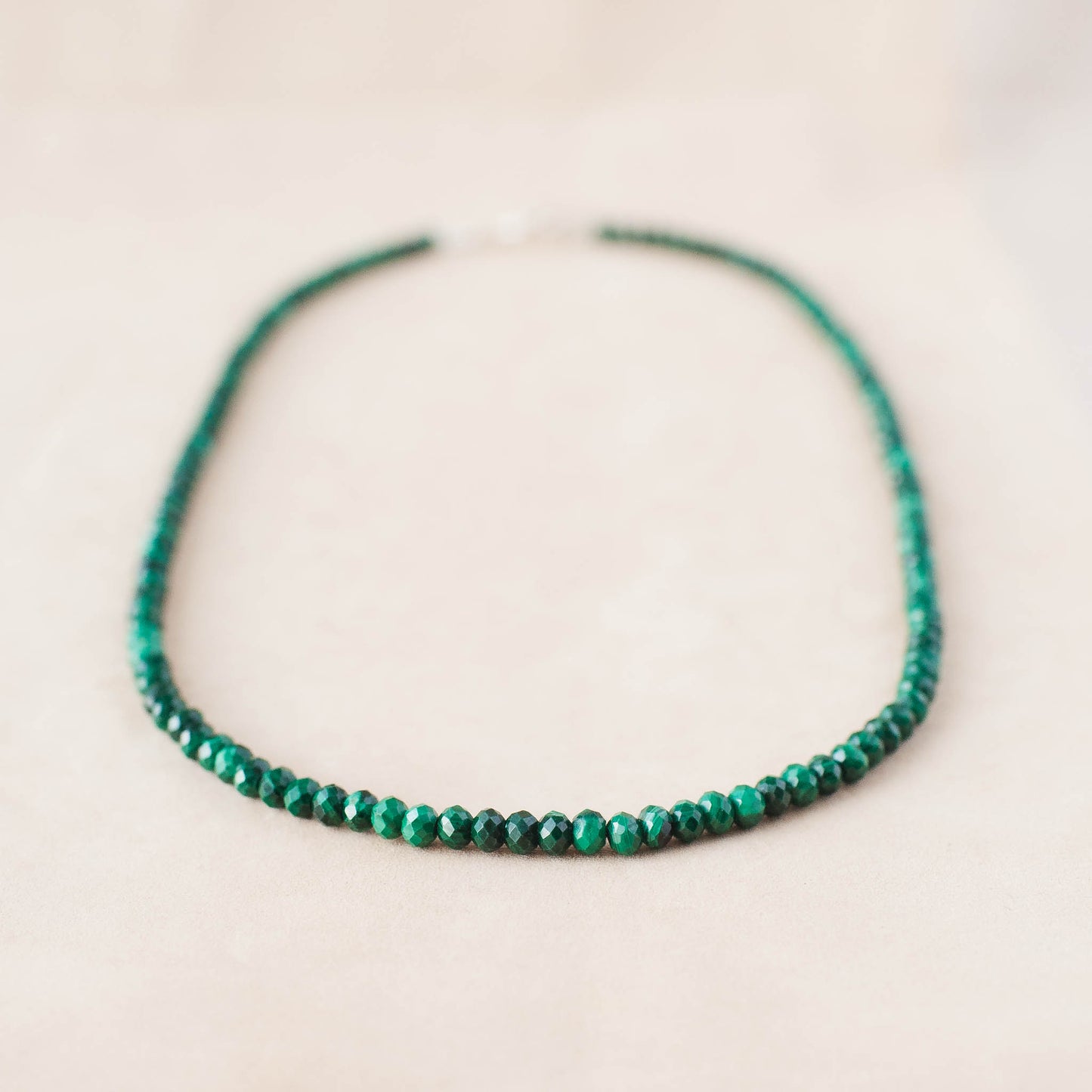The Terra Pulse necklace – Faceted Malachite & Fused Argentium