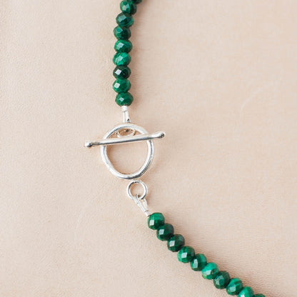 The Terra Pulse necklace – Faceted Malachite & Fused Argentium