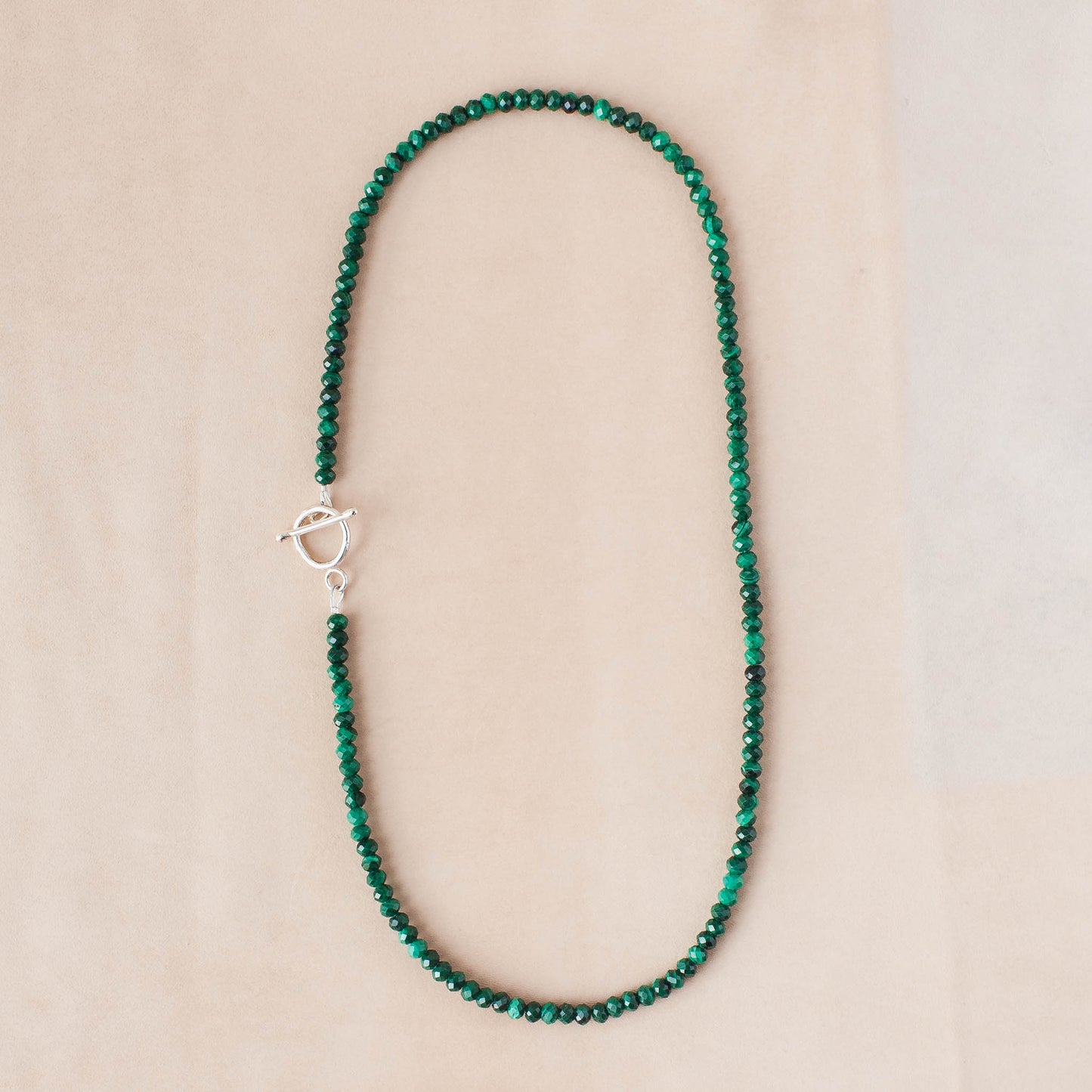 The Terra Pulse necklace – Faceted Malachite & Fused Argentium