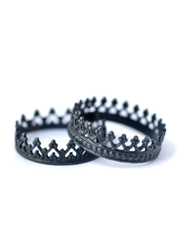 crown stackable sterling silver rings