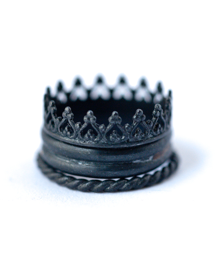 Stackable Ring Set - Oxidized Silver | LoveGem Studio-Handmade Jewelry
