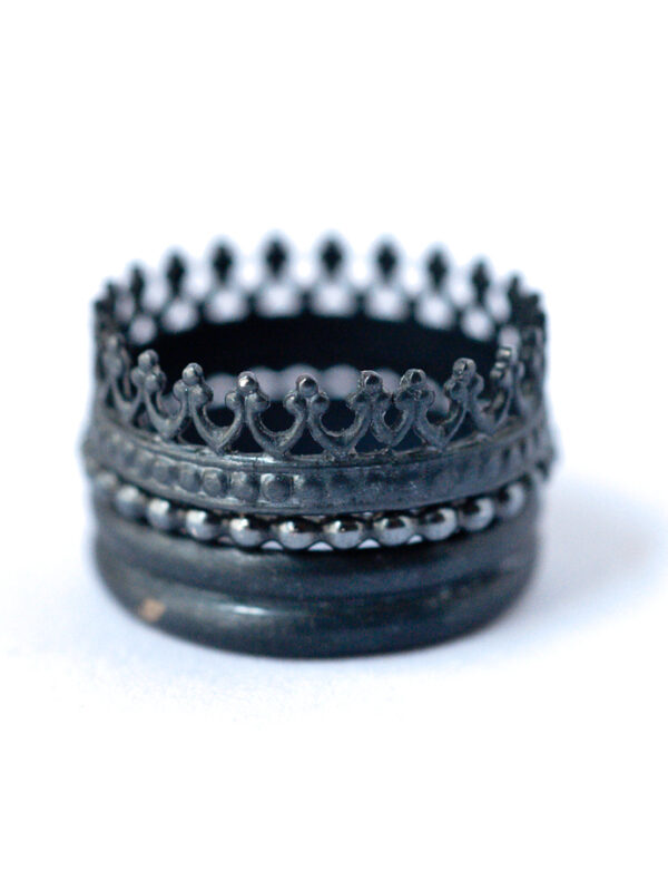 Oxidized Silver Stackable Rings - by LoveGem Studio