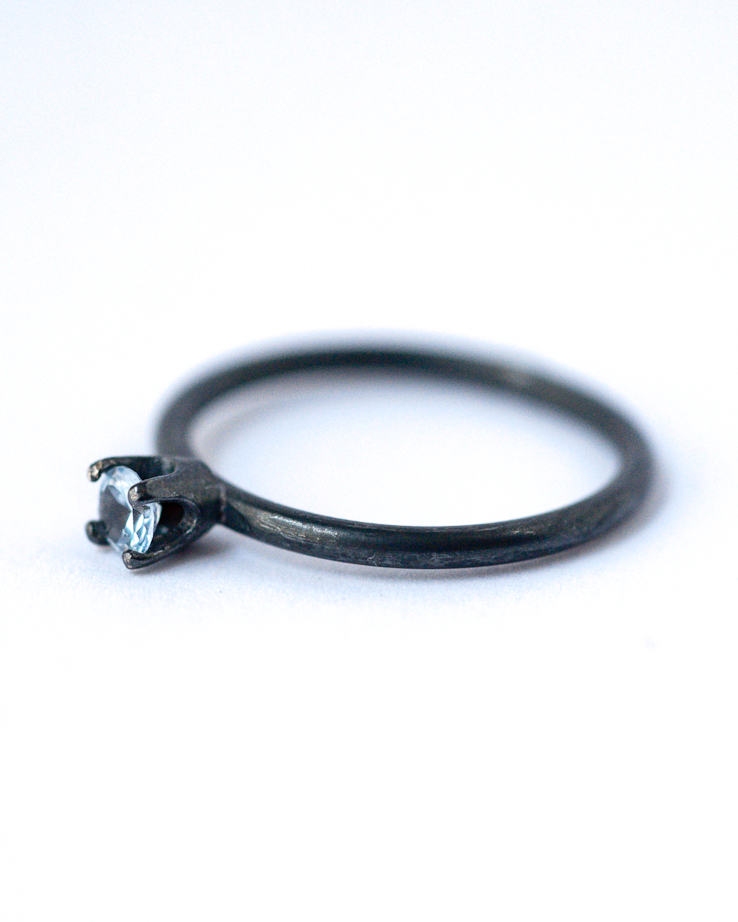 December Birthstone Ring-Spinel Oxidized Silver Ring | LoveGem Studio