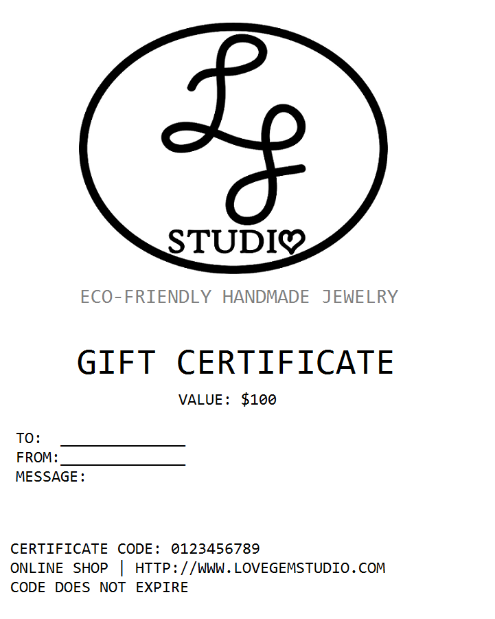 Gift Certificate - Last Minute Gifts | LoveGem Studio