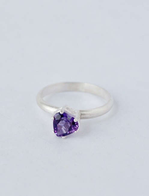Purple Heart Amethyst Ring - Sterling Silver Ring | Handmade Jewelry by ...