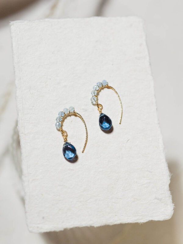 London Blue Topaz Drop Earrings / Gold-Filled