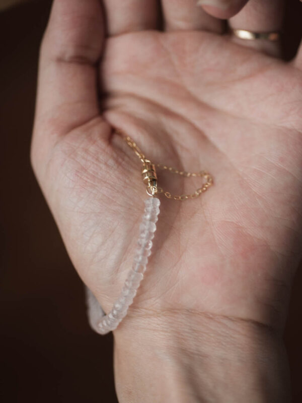 Rose Quartz Chain Bracelet with Magnetic Clasp