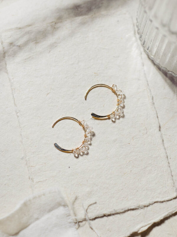 Crystal Hoop Earrings (Small) / Gold-Filled