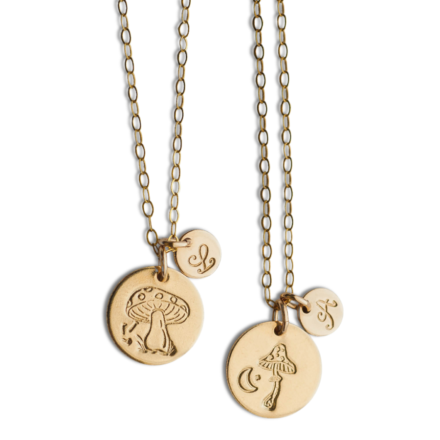 mushroom necklace 14K gold filled - lovegem studio