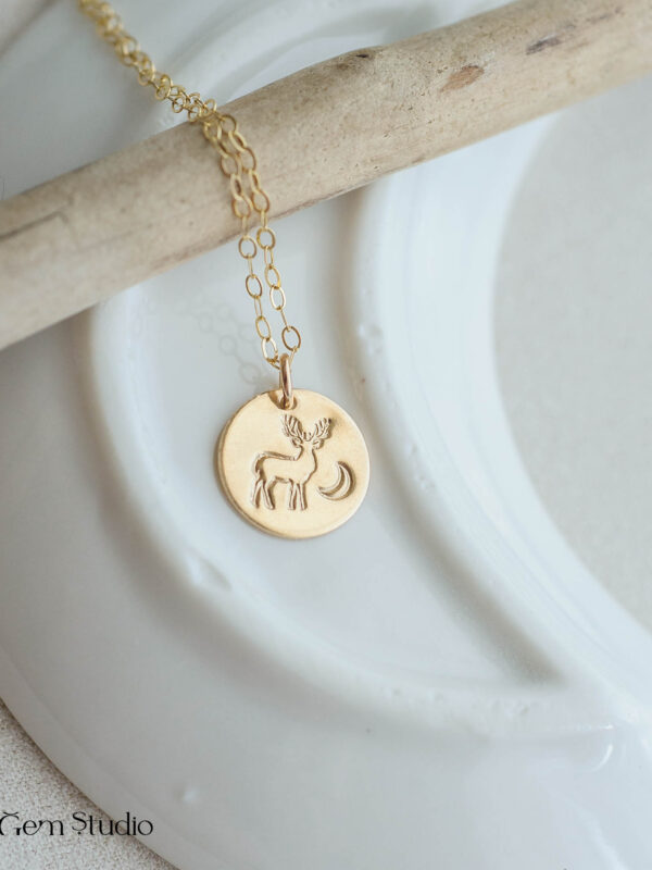 Deer Charm Necklace | 14k Gold Filled | LoveGem Studio