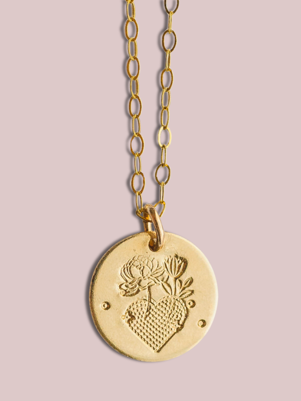 Flower Heart Charm Necklace | 14k Gold Filled | LoveGem Studio