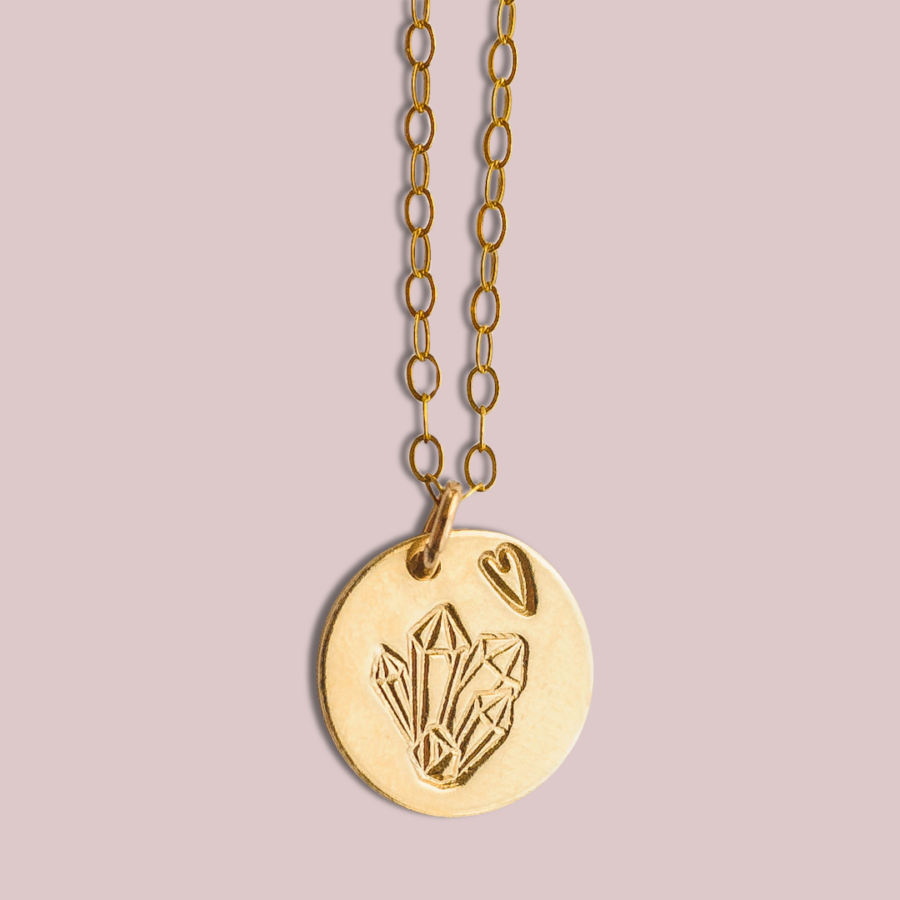 Crystal Heart Charm Necklace 14k gold filled - Lovegem studio