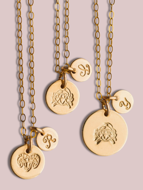 zodiac charm necklace 14k gold filled - LoveGem Studio
