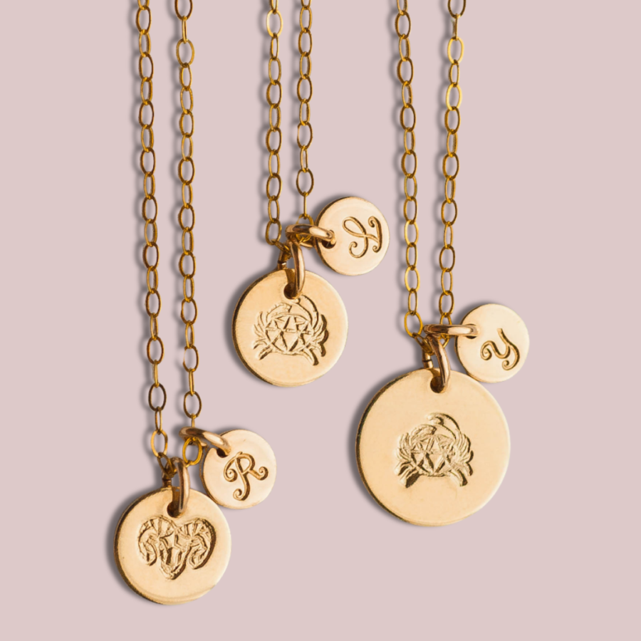 zodiac charm necklace 14k gold filled - LoveGem Studio