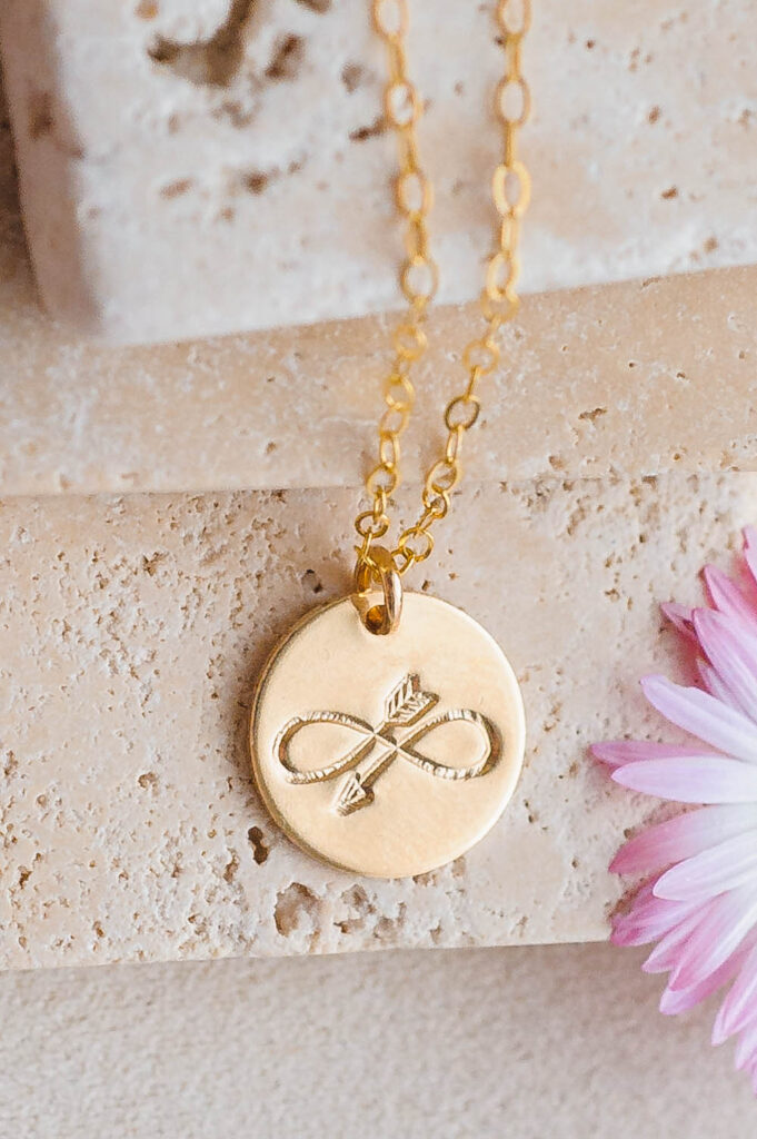 Solid Gold Infinity Pendant, Inifinty Necklace, Forever Gold Charm, Friendship Gift for Her, Mathematical Symbol Charm, 9K,14K,18K, Infinity outlet